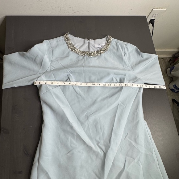 Mac Duggal Light Blue Embellished Midi Dress - Picture 8 of 10
